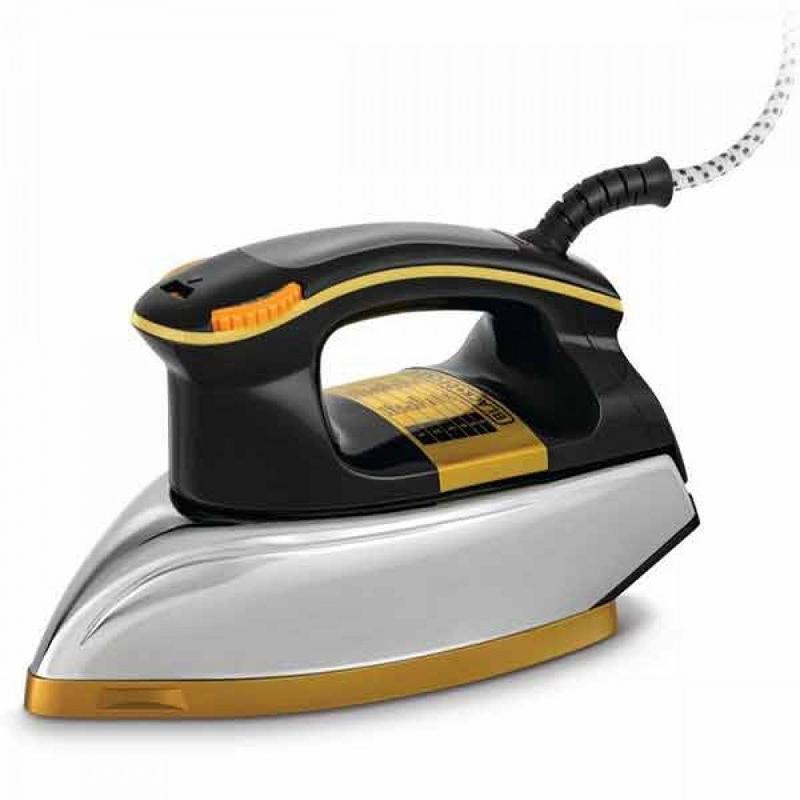 مكواة ملابس بلاك + ديكر جافة بوزن ثقيل 1200 وات أسود / ذهبي F550-b5